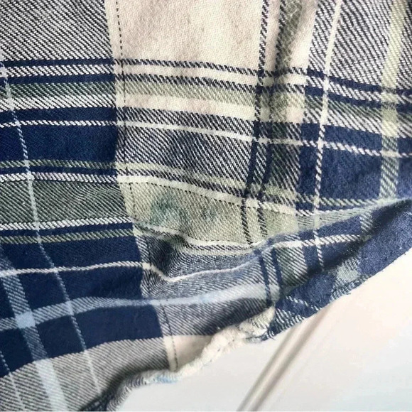Vintage Gap Flannel Shirt Long Sleeve Button Down Pocket Blue & Green Plaid L - Picture 6 of 7